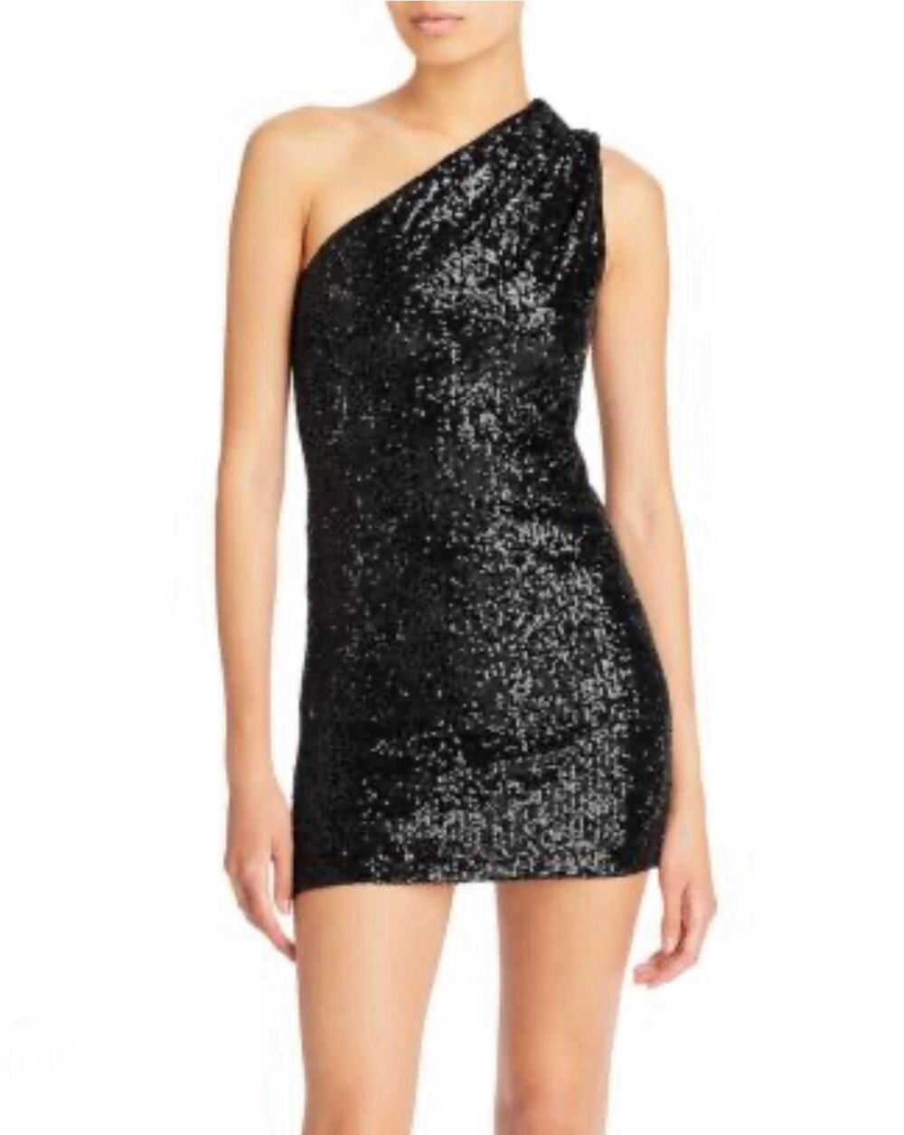 Generation Love Black Lucette one Shoulder Sequin Mini Dress Small NWT